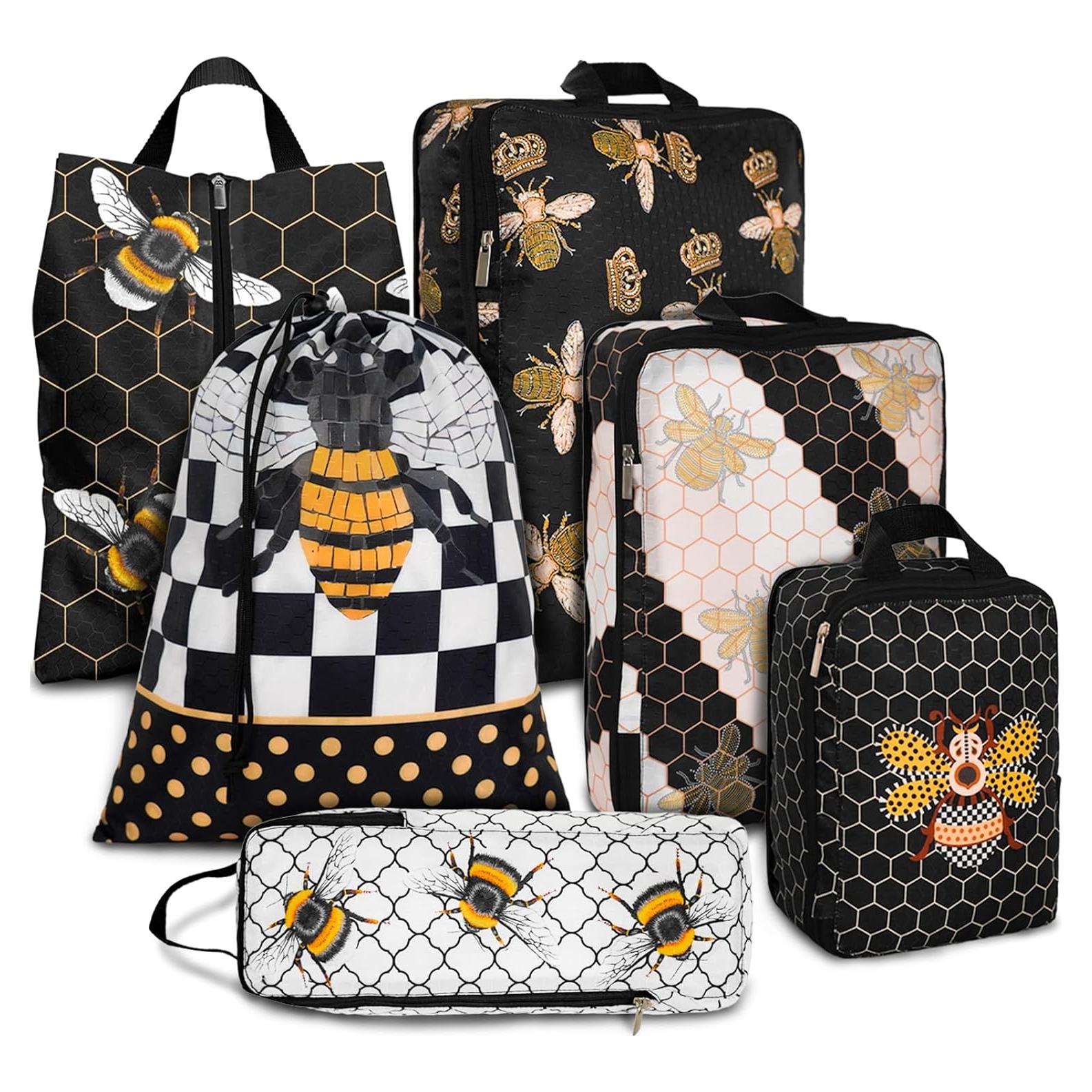 Set de 6 Cubos de Compresión Impermeables Ysnifeiw - Abejas Negras