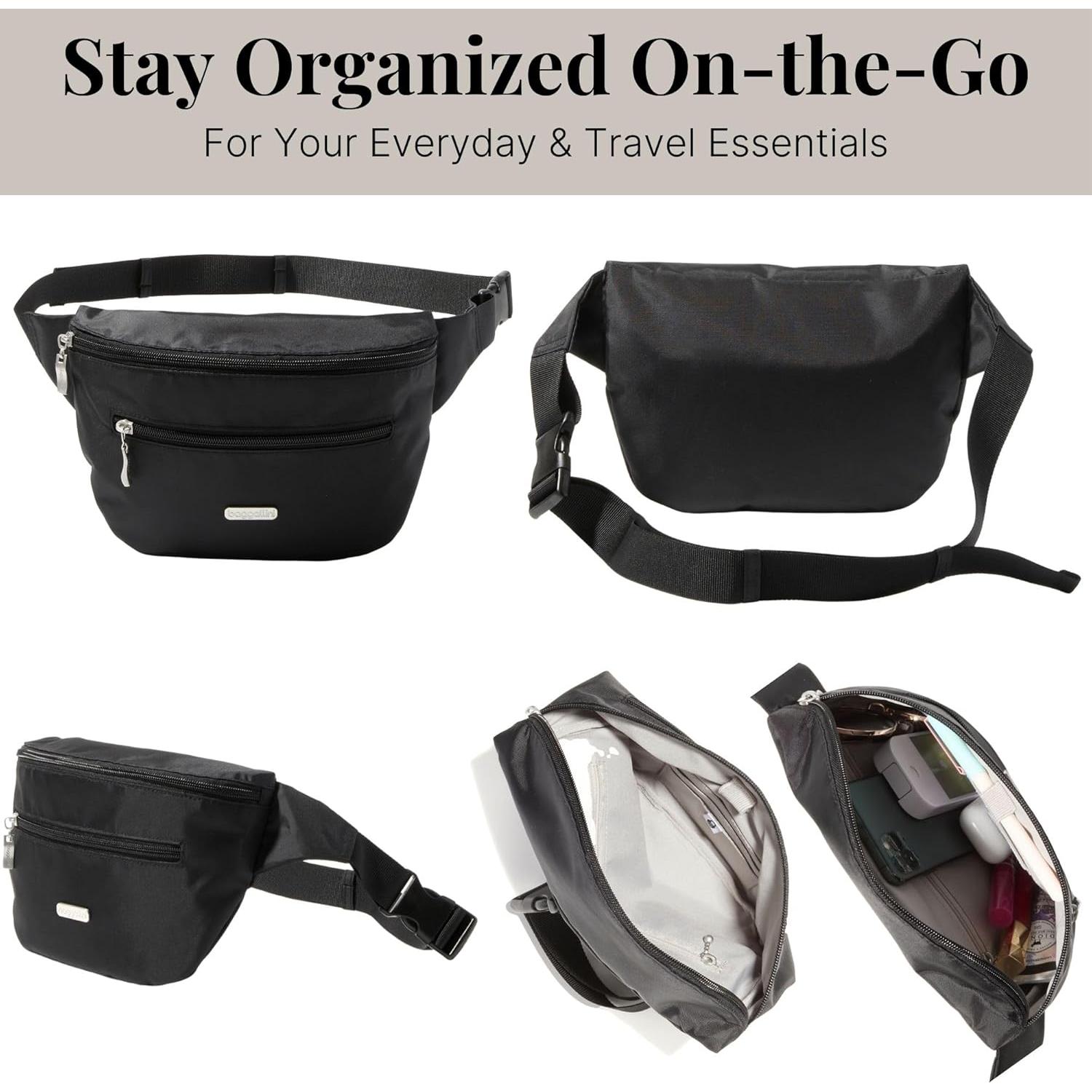 Bolsa de Cintura Baggallini EBB928 con RFID y Correa Ajustable