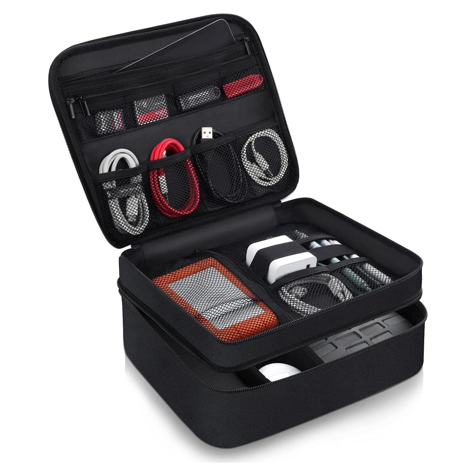 Organizador de Viaje Electrónico Smof Grande Negro 3 Capas