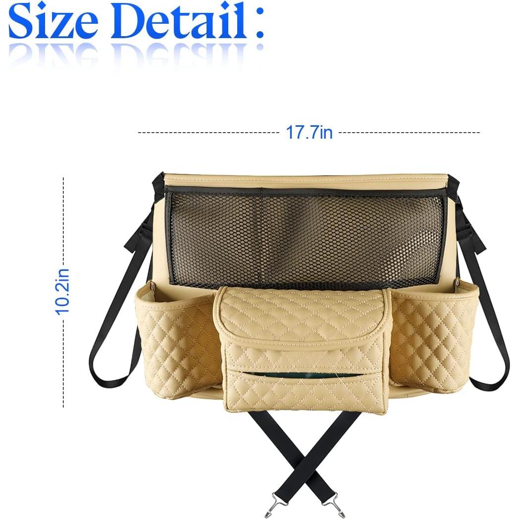 Soporte de Bolso para Automóvil zipelo Beige, Cuero PU Multifuncional