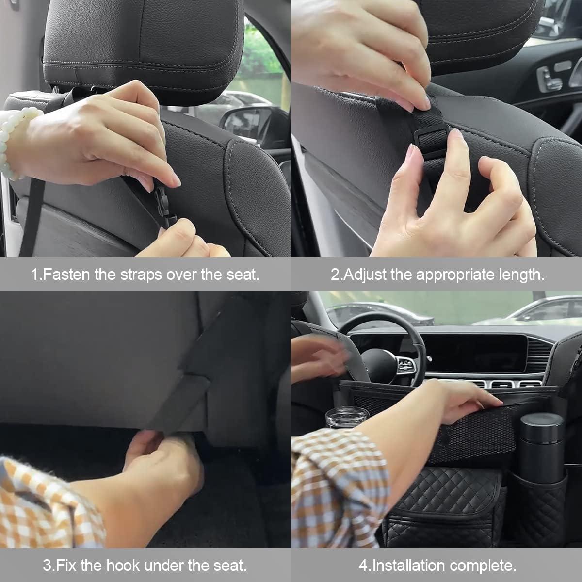 Soporte de Bolso para Automóvil zipelo Beige, Cuero PU Multifuncional