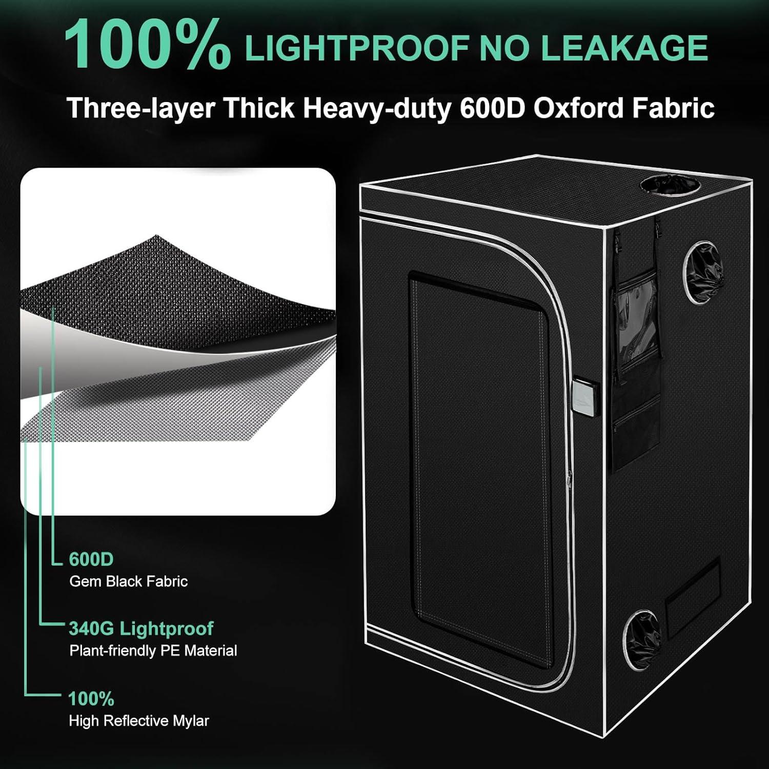 Carpa de Cultivo Interior SNIGJAT 120x120x203 cm con Mylar