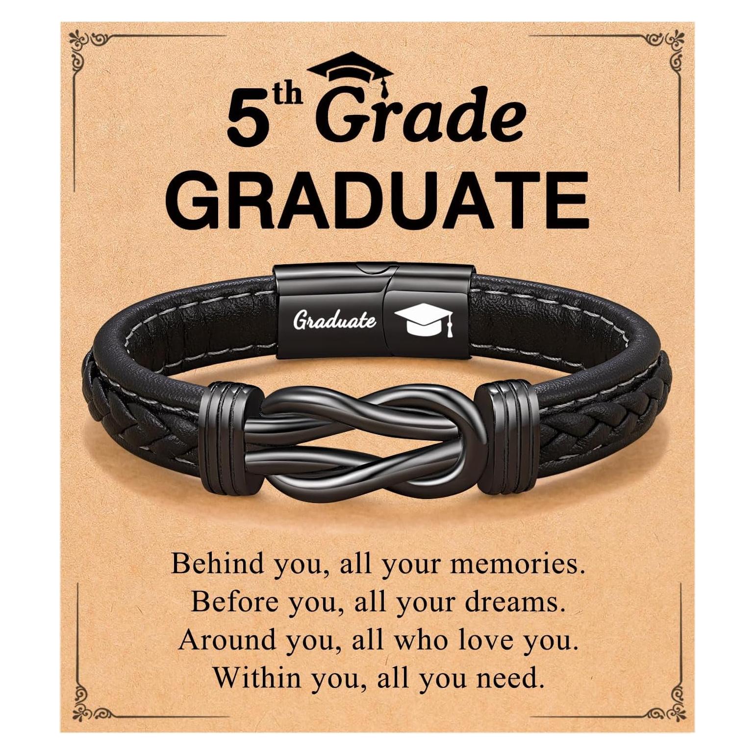 Pulsera de Cuero y Acero Inoxidable Forever para Niños 19 cm