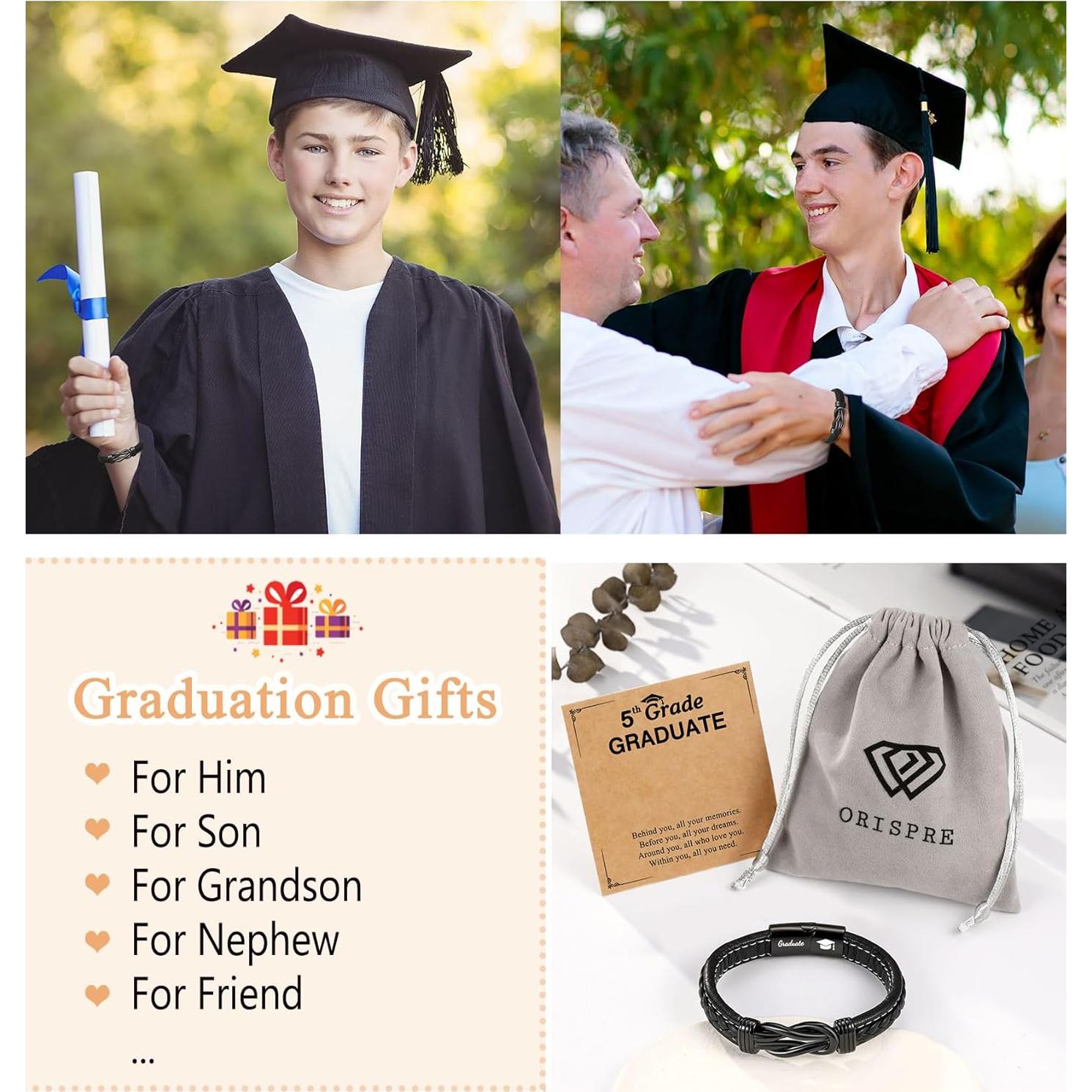 Pulsera de Cuero y Acero Inoxidable Forever para Niños 19 cm