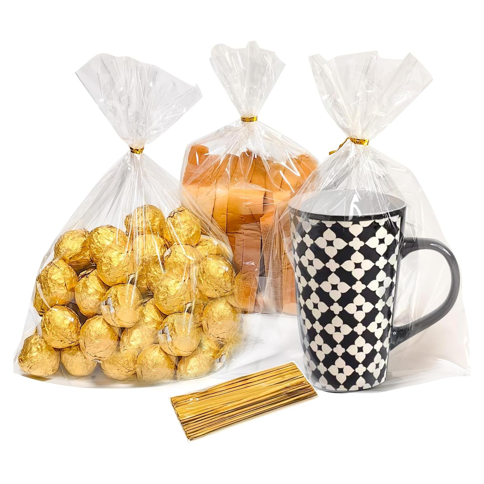 Bolsas de Celofán Transparentes QOIUSO 100 Pcs 25x36 cm