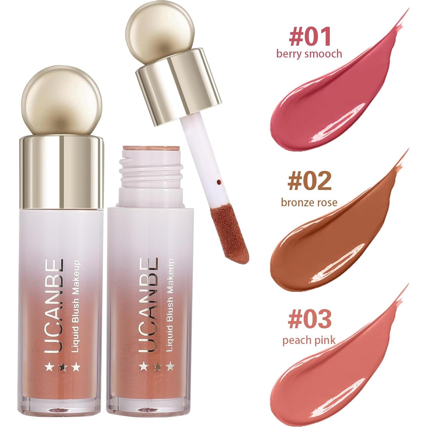 Set de Maquillaje Rubor Líquido UCANBE 3 Tonos Hidratante