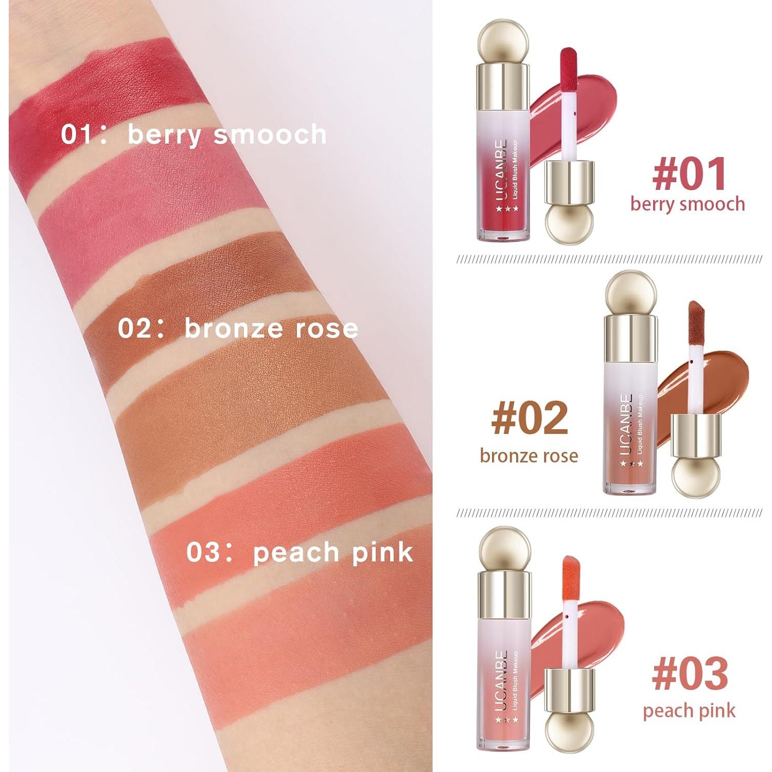 Set de Maquillaje Rubor Líquido UCANBE 3 Tonos Hidratante