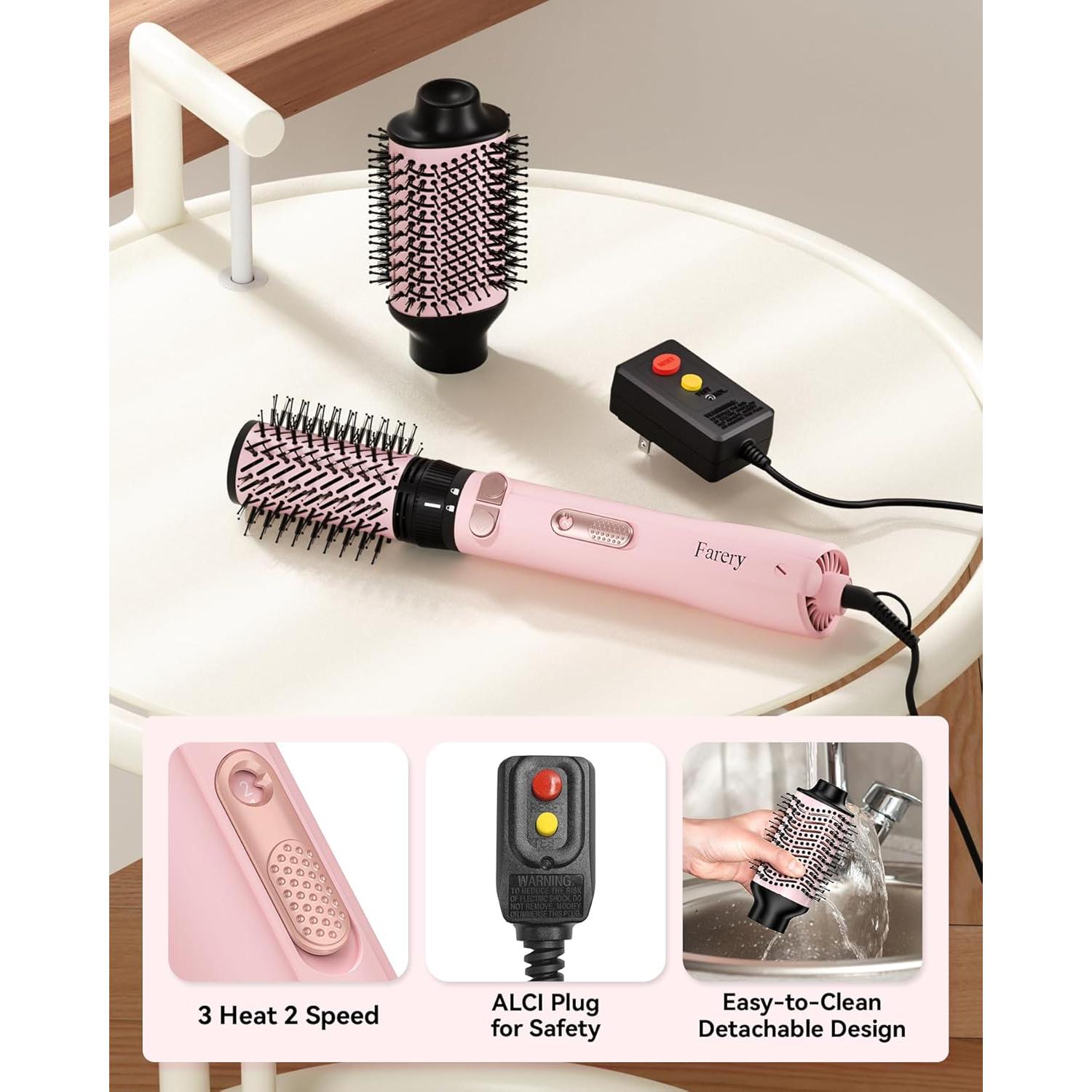 Cepillo Secador 2-en-1 Farery FA318 - 1000W, 6x10x33cm