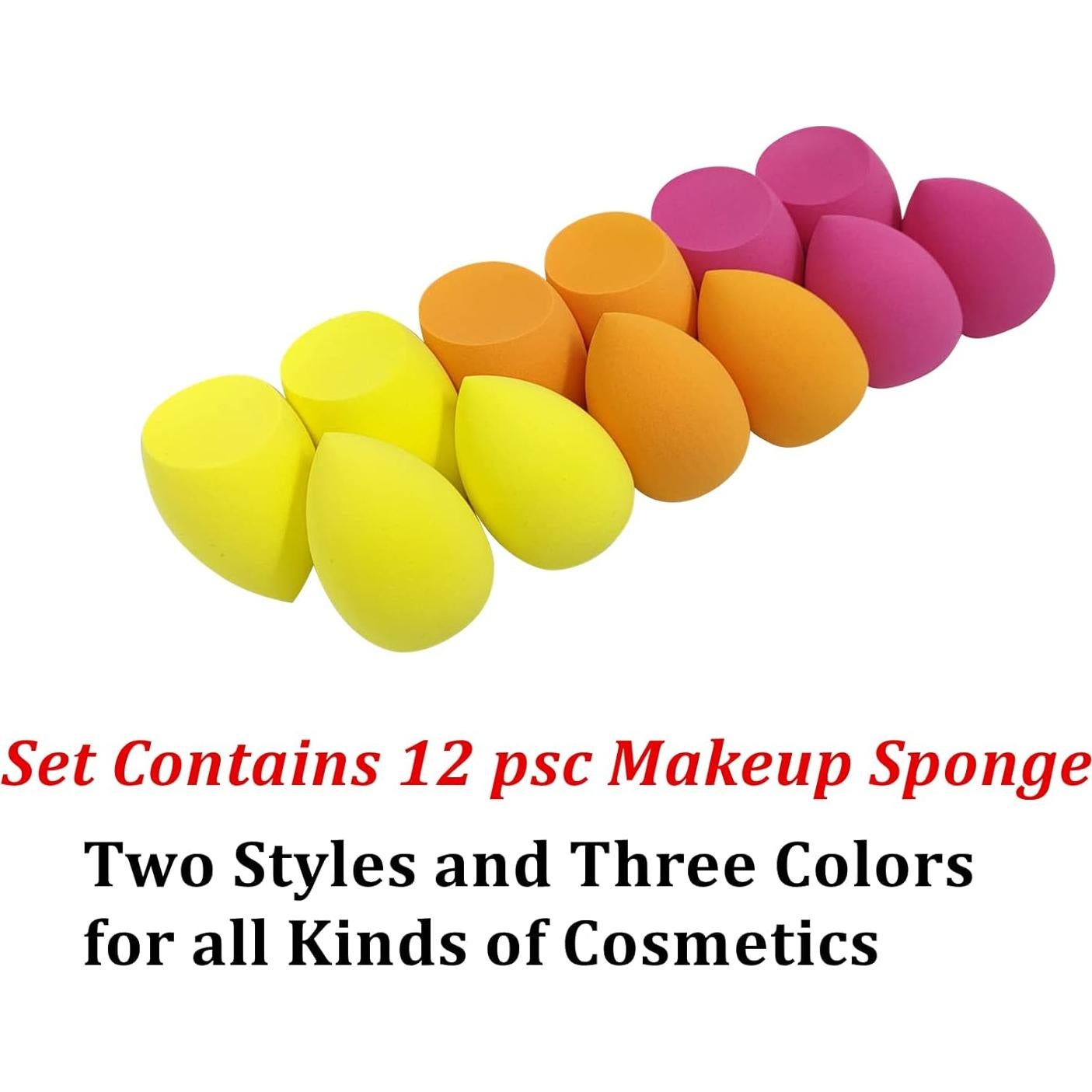 Conjunto de 3 Esponjas de Maquillaje Wiko Reutilizables 12 Pcs