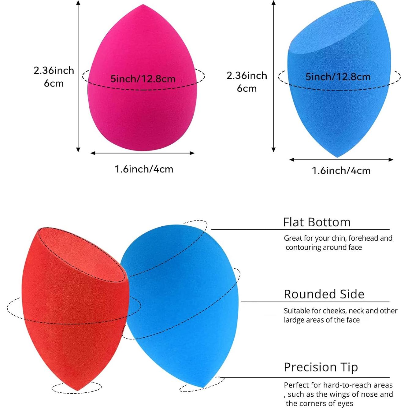Conjunto de 3 Esponjas de Maquillaje Wiko Reutilizables 12 Pcs