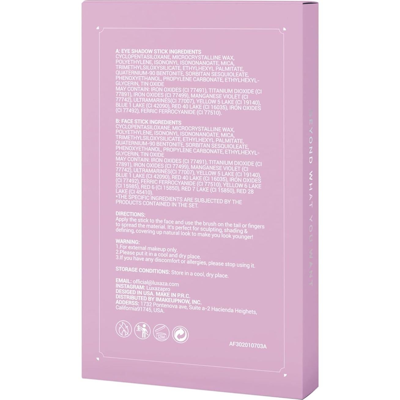 Barra de Sombra de Ojos Crema LUXAZA 3PCS Mate y Brillante