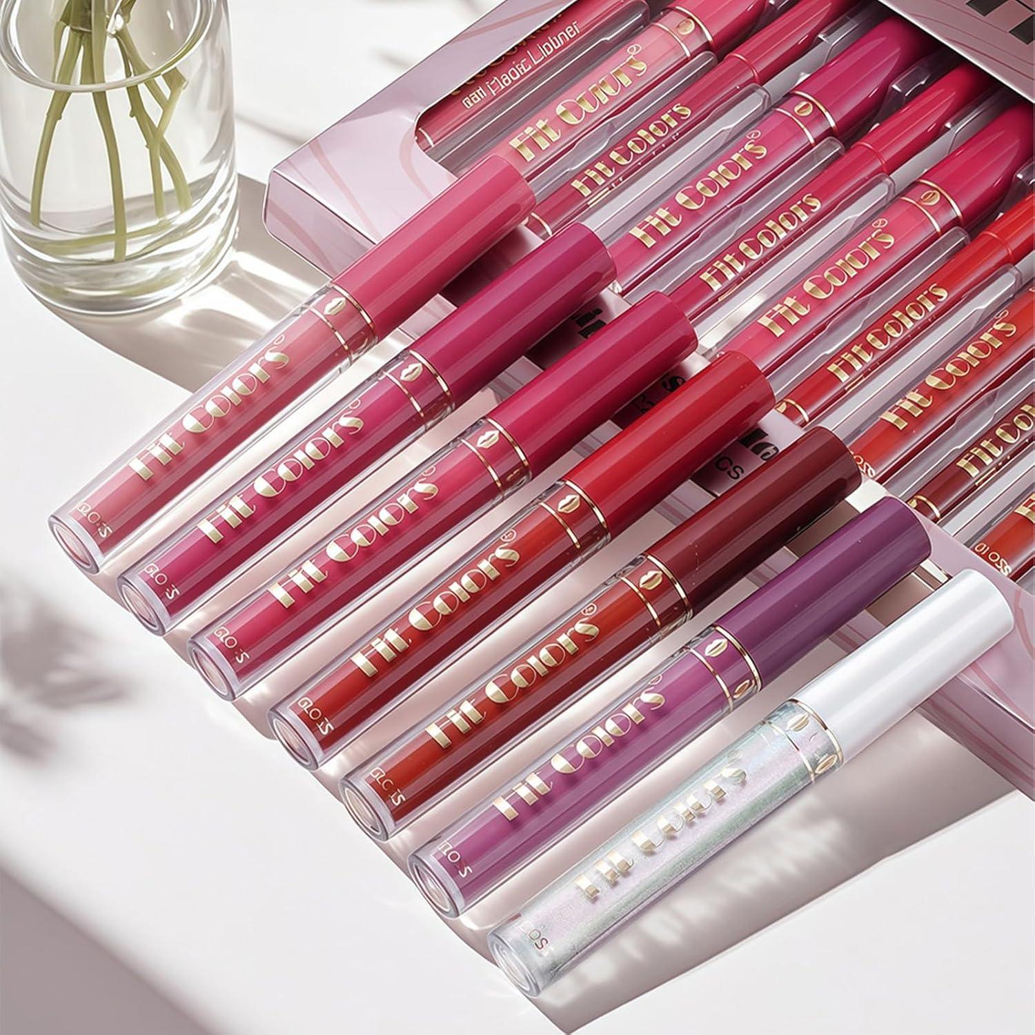 Juego de 13 Piezas de Lápiz Labial y Brillo Labial MooGlamor