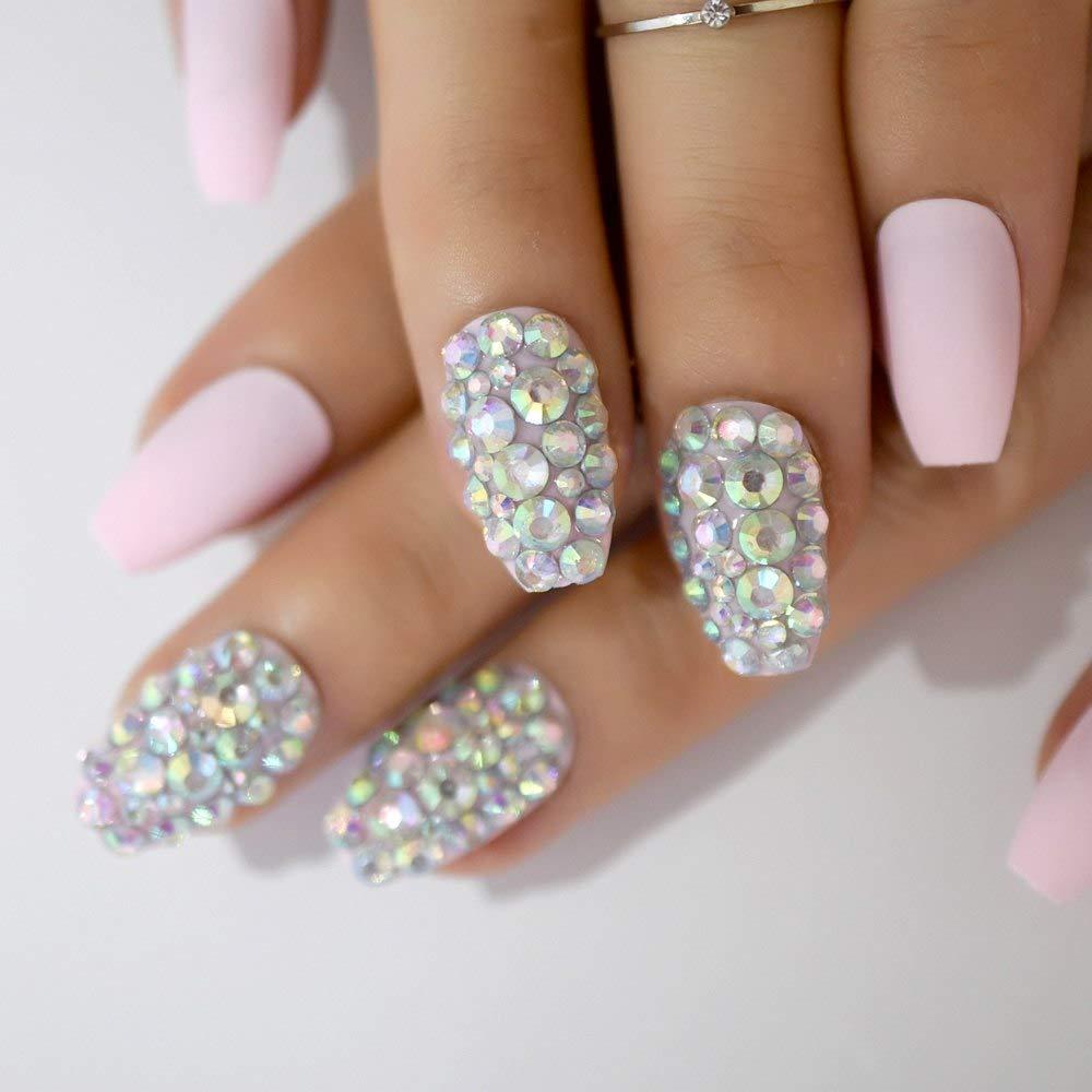 Uñas Falsas Coolnail Rosa Caramelo 24 Piezas Mate 3D