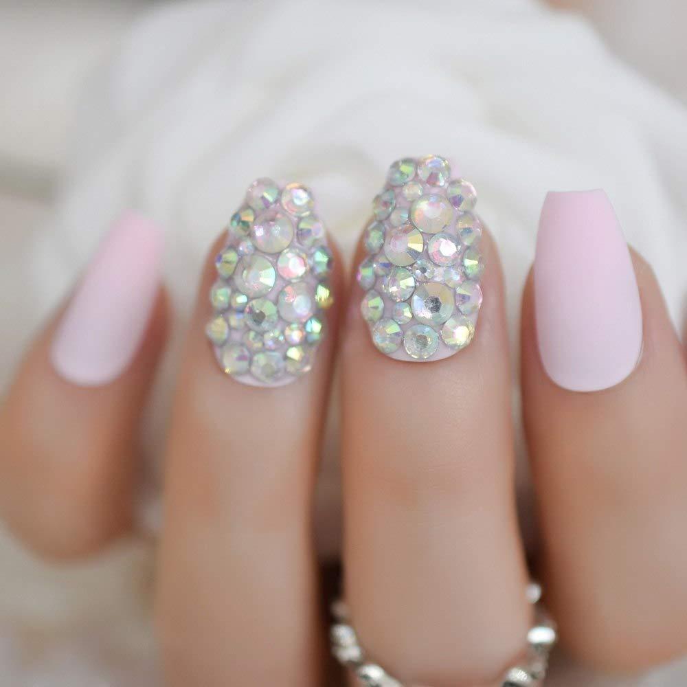 Uñas Falsas Coolnail Rosa Caramelo 24 Piezas Mate 3D