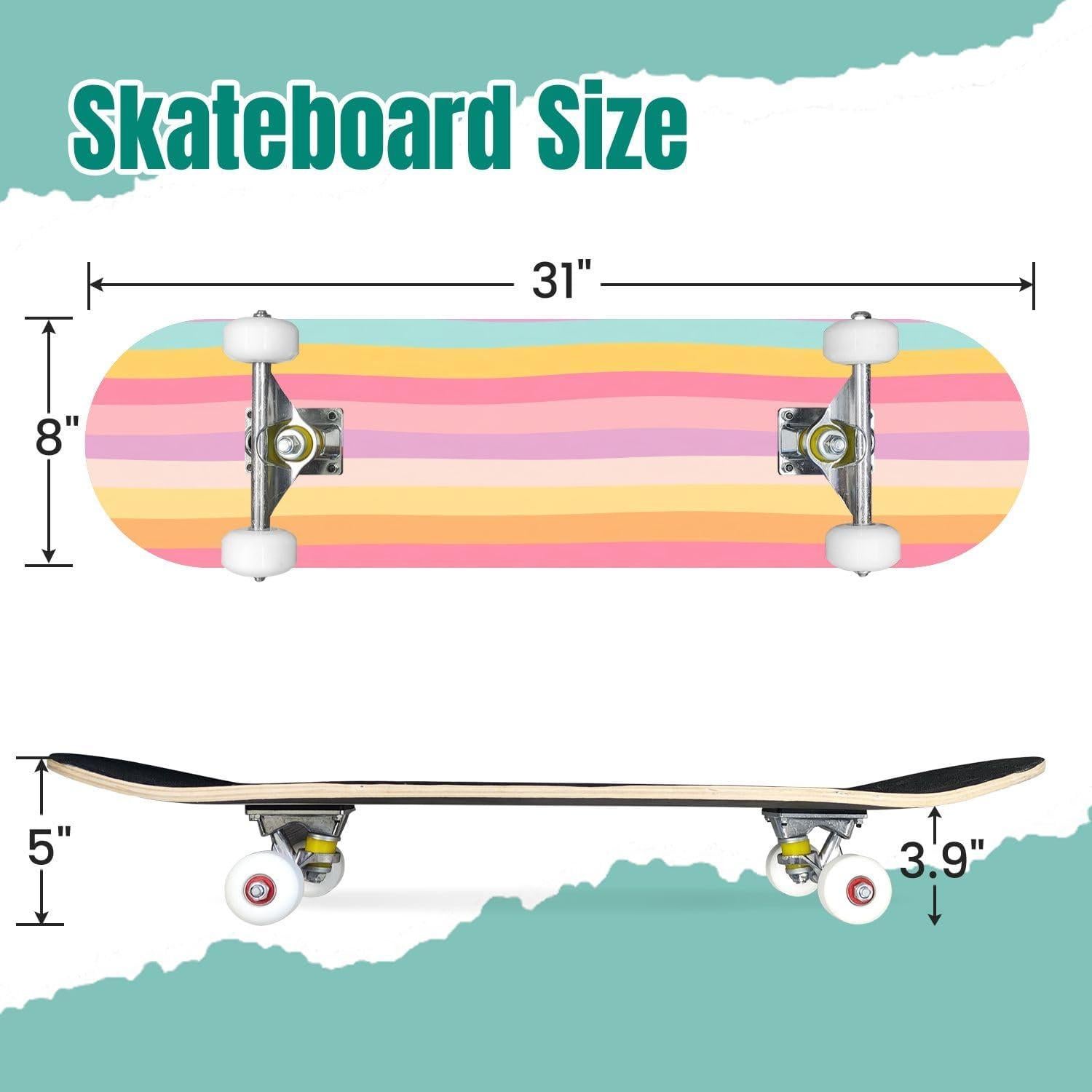 Patineta Completa UHMLTCRBOD 31" x 8" 7 Capas Arce Doble Kick