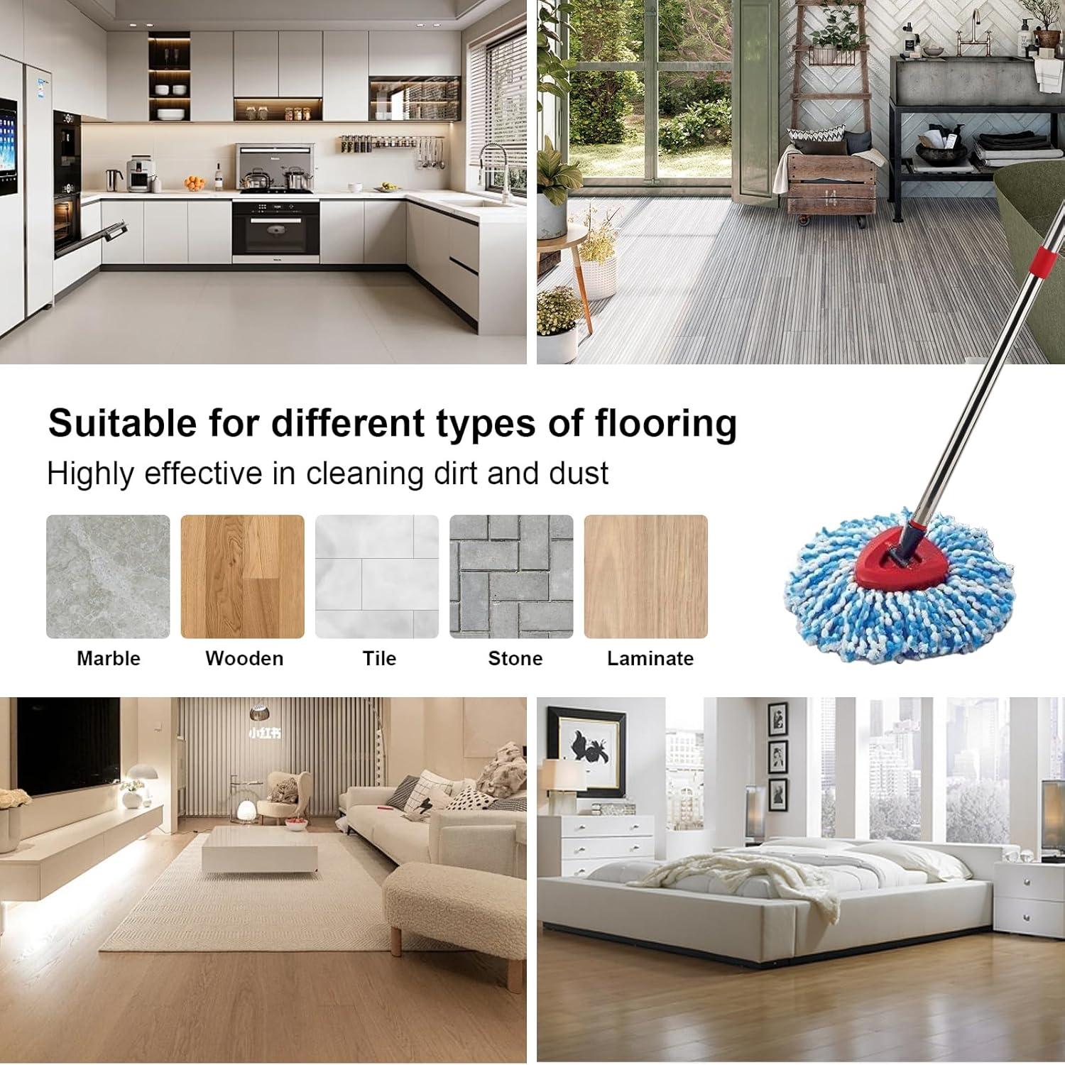 Repuesto Cabeza Mopa RinseClean Spin Vileda 2 Tanques 4 Paños