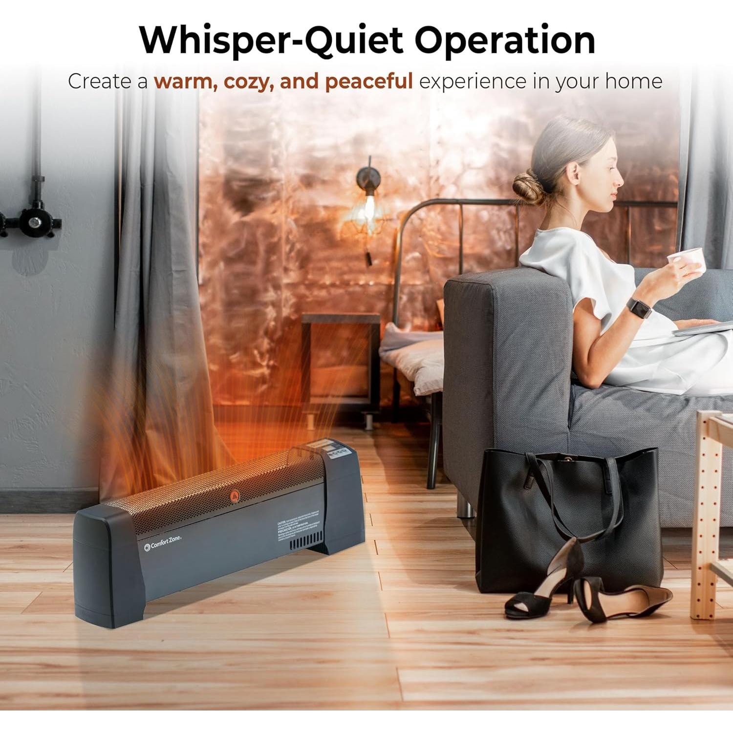 Calefactor de Zócalo Comfort Zone CZ650B 1500W Digital Negro