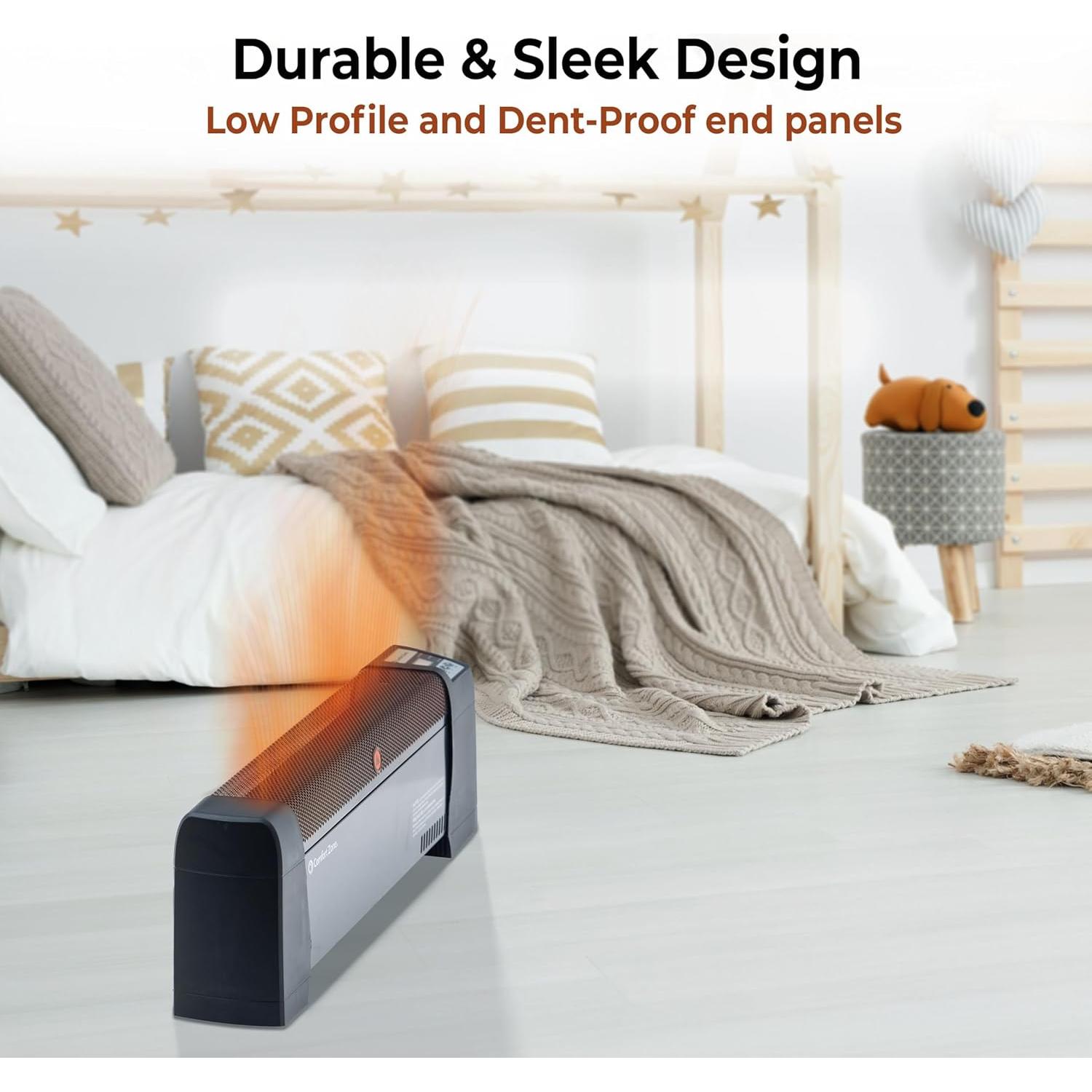 Calefactor de Zócalo Comfort Zone CZ650B 1500W Digital Negro