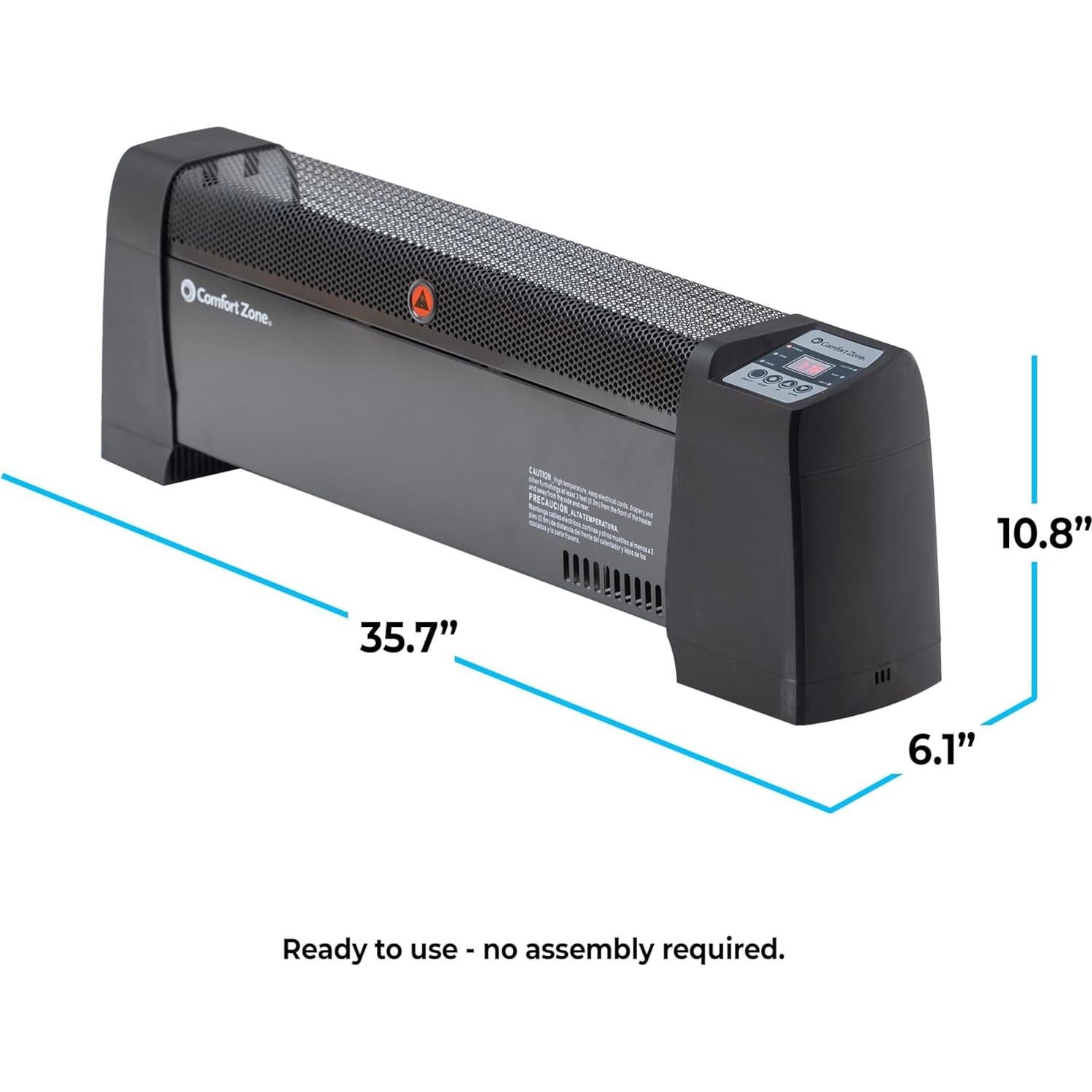 Calefactor de Zócalo Comfort Zone CZ650B 1500W Digital Negro