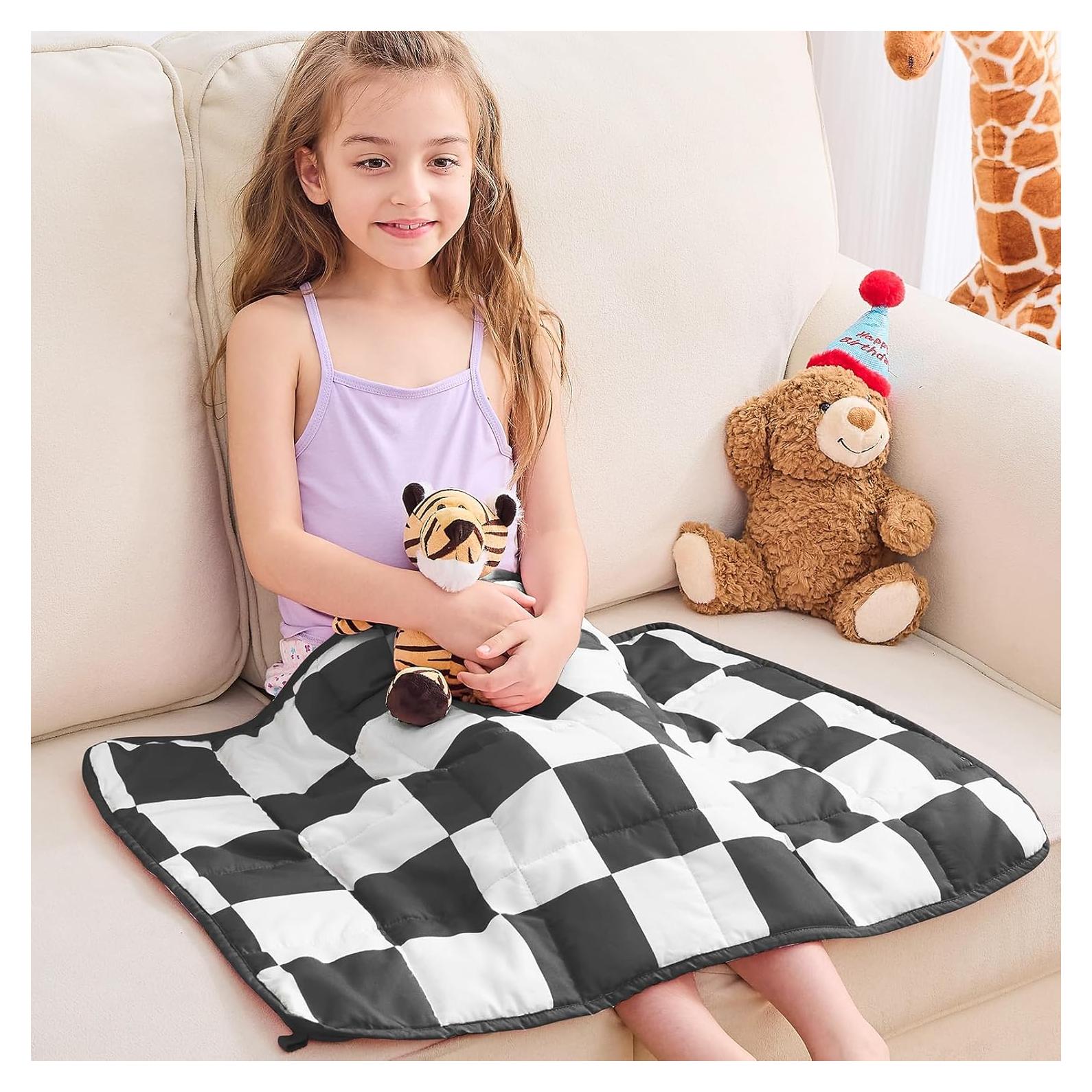 Manta de Peso Yescool 50.8x76.2 cm Cuadros Negros 0.91 kg