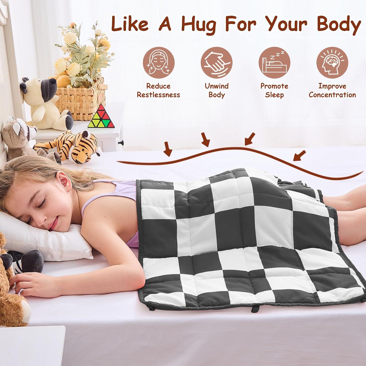 Manta de Peso Yescool 50.8x76.2 cm Cuadros Negros 0.91 kg