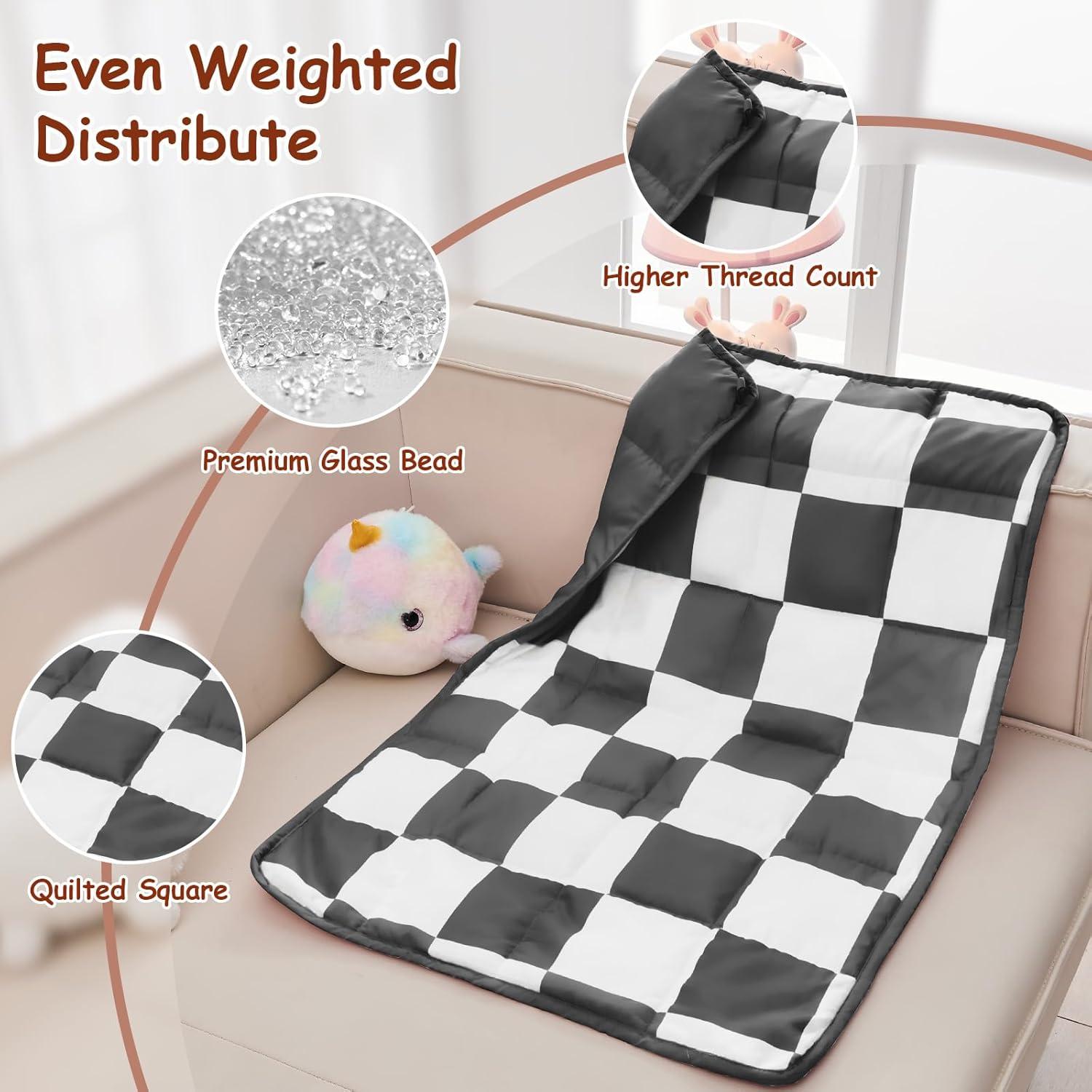 Manta de Peso Yescool 50.8x76.2 cm Cuadros Negros 0.91 kg