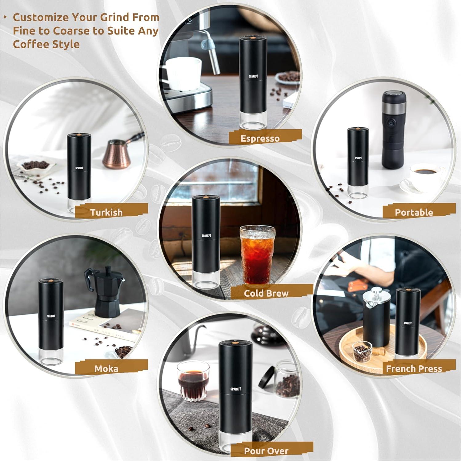 Molino de Café Eléctrico SPARKFE CGR-S06 Portátil 580g