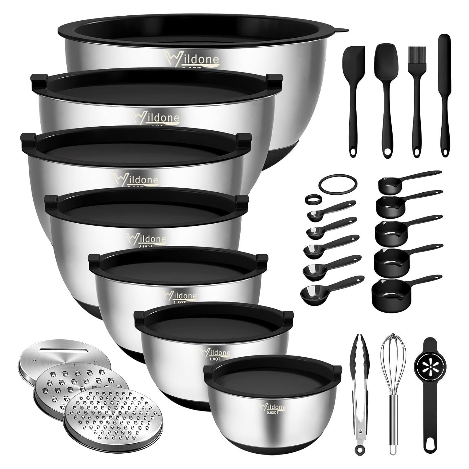 Juego de Tazones de Mezcla Wildone 27 Piezas Acero Inoxidable
