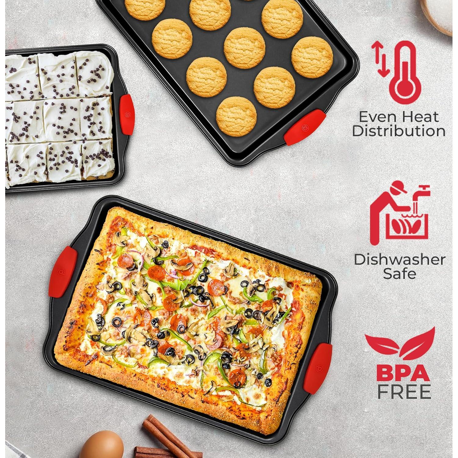 Juego de bandejas para hornear PERLLI 3 piezas acero al carbono