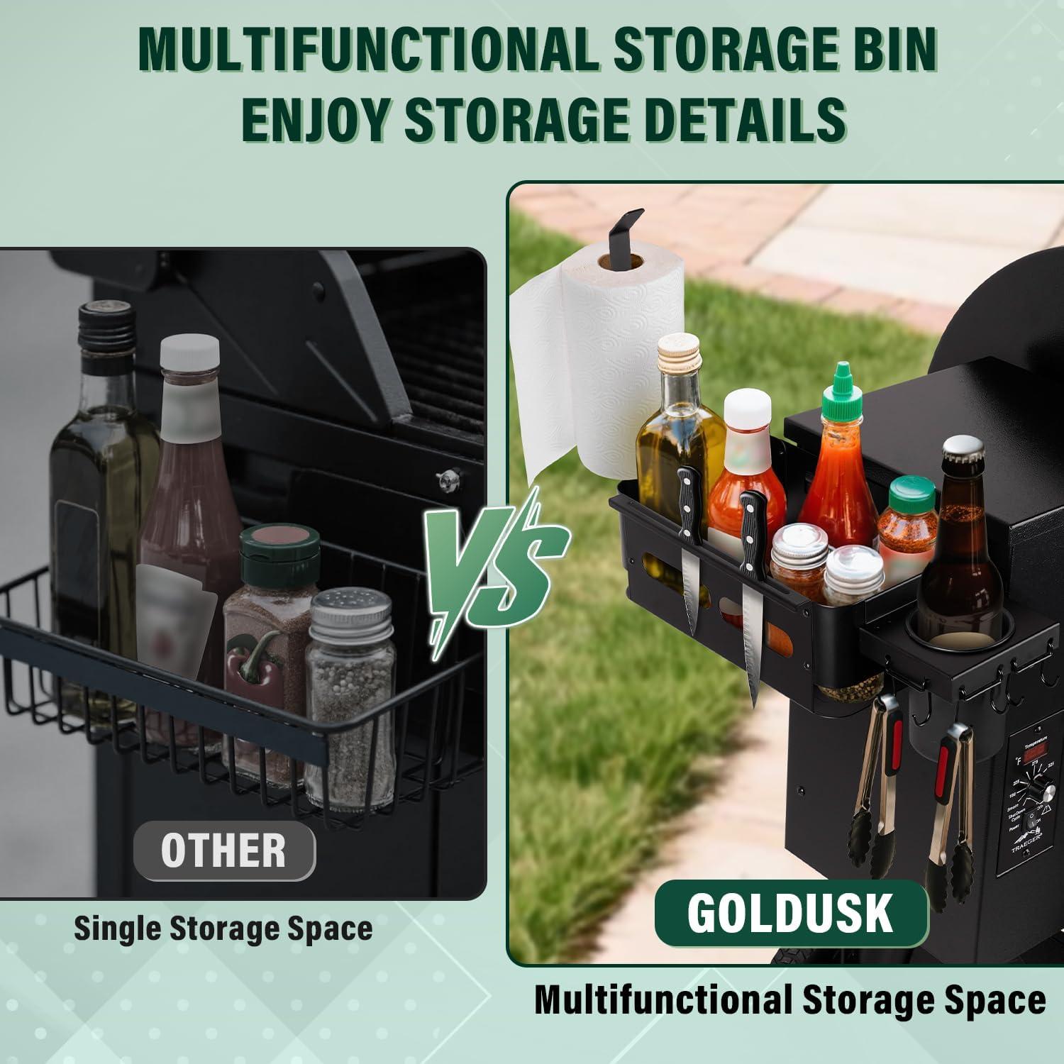 Cesta de Almacenamiento Goldusk para Parrillas Traeger - Acero Inoxidable