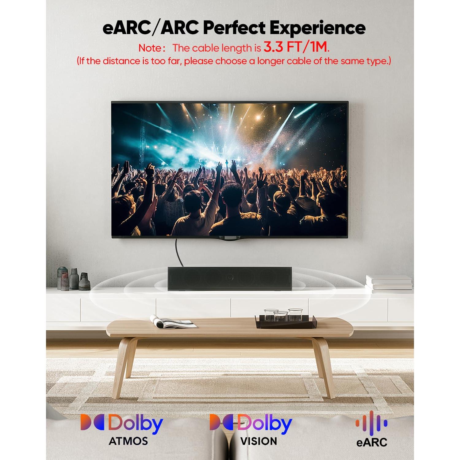 Cable HDMI eARC 8K 1.0m ZeniKon Ultra Alta Velocidad