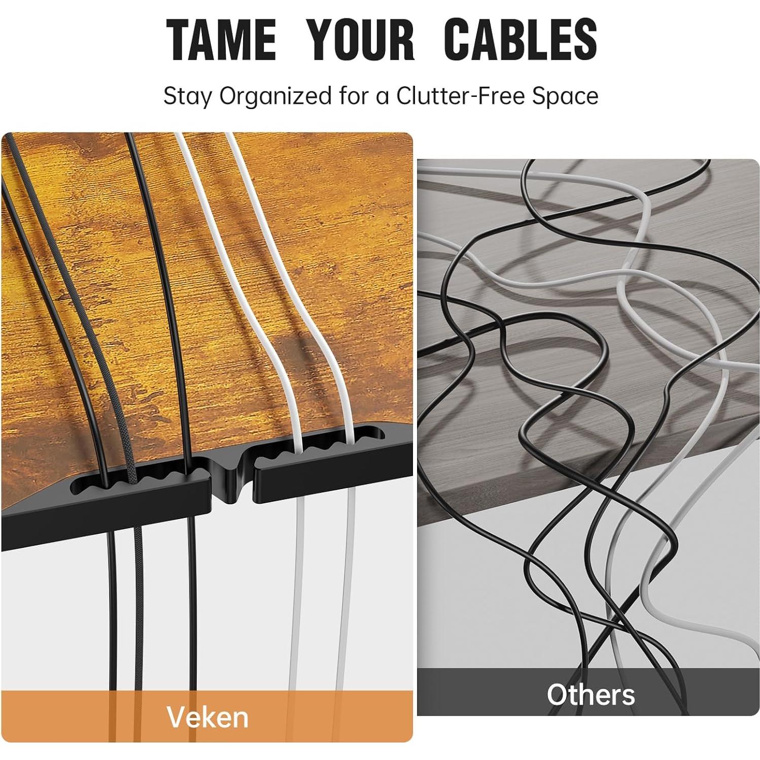 Escritorio Eléctrico Veken 100 cm Altura Ajustable Madera Marrón