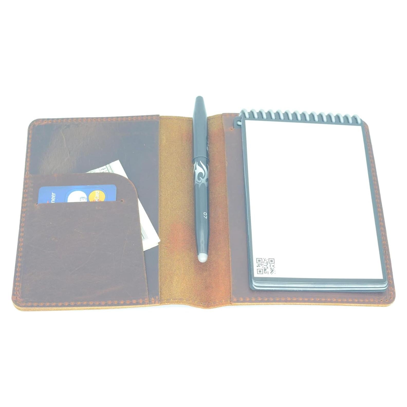 Cubierta de Cuero JJNUSA para Rocketbook Mini 3.5" x 5.5" Marrón