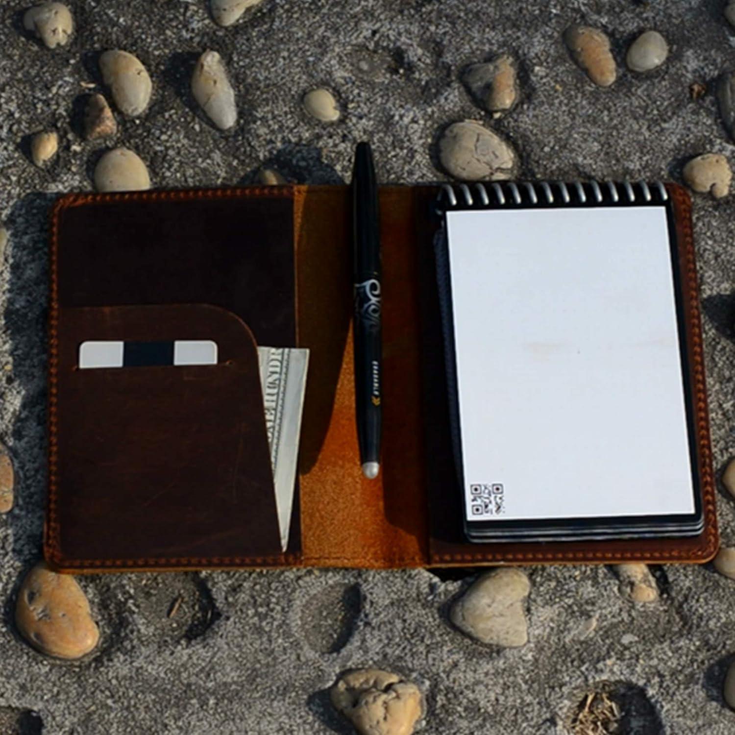 Cubierta de Cuero JJNUSA para Rocketbook Mini 3.5" x 5.5" Marrón