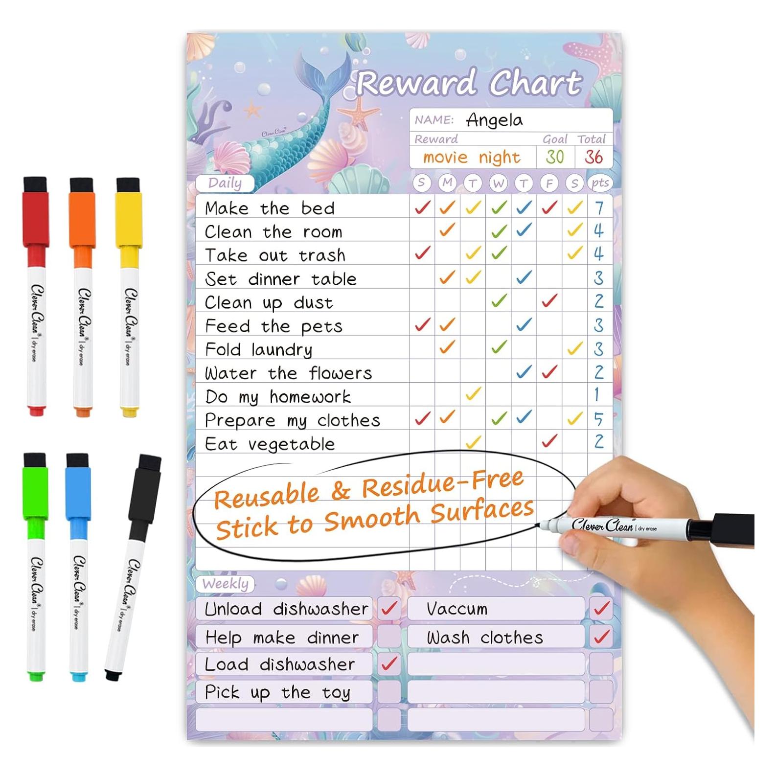 Tabla de Tareas Reutilizable Clever Clean Sirena 20x33cm