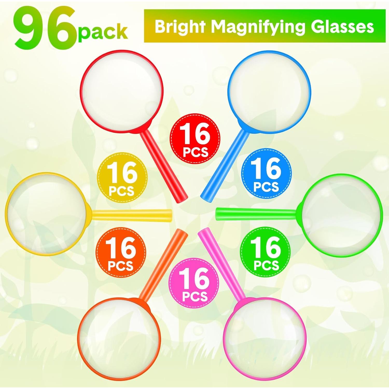 Lupas para Niños Kingdder 48 Pcs 5X Aumento Coloridas