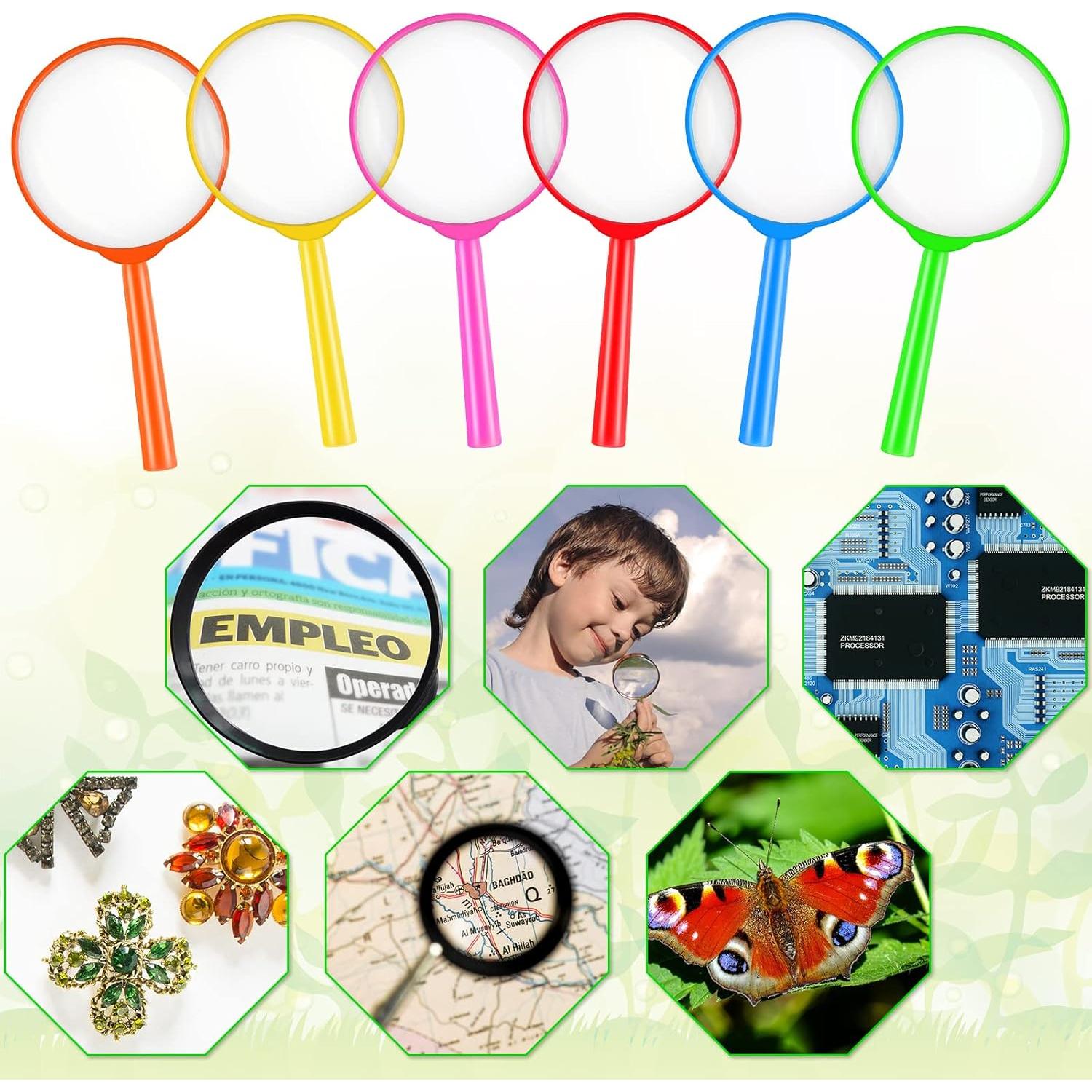 Lupas para Niños Kingdder 48 Pcs 5X Aumento Coloridas