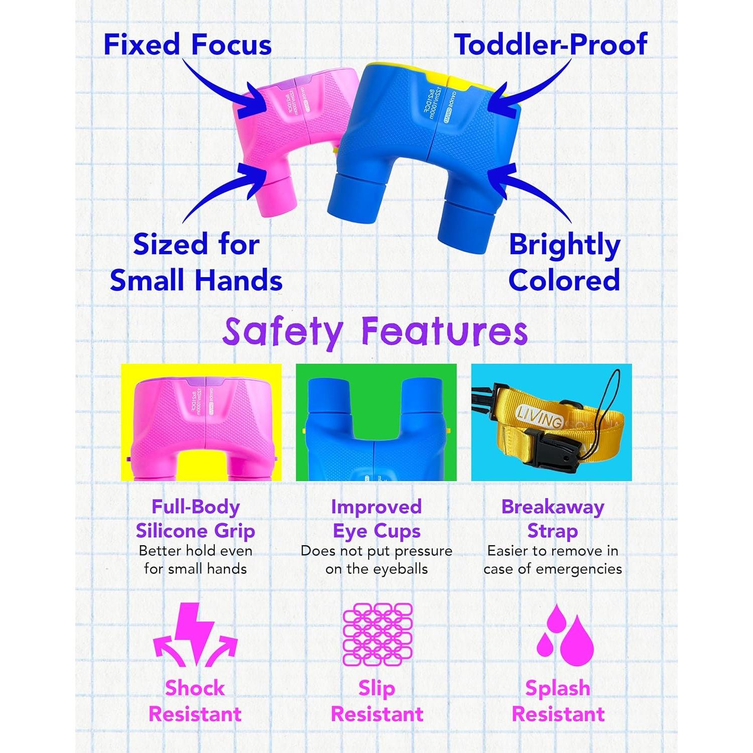 Binoculares para Niños Living Squad 8x21 A Prueba de Golpes