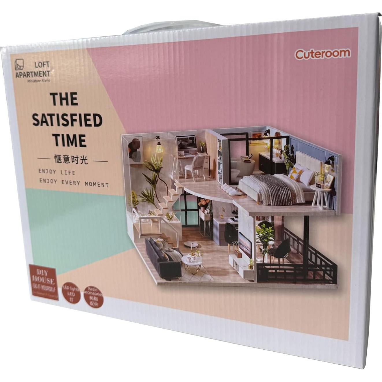 Kit Casa de Muñecas Miniatura DIY CUTEROOM con Muebles y LED