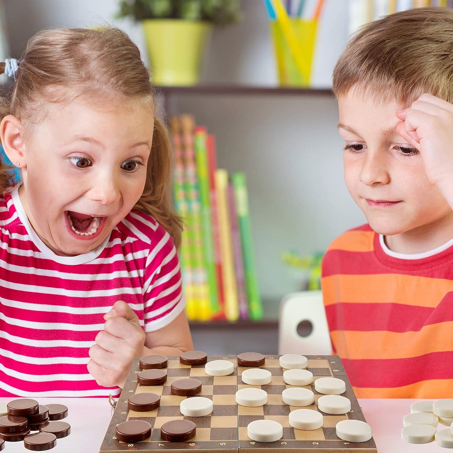 Piezas de Damas de Backgammon Skylety 30 Pcs 32 mm con Dados