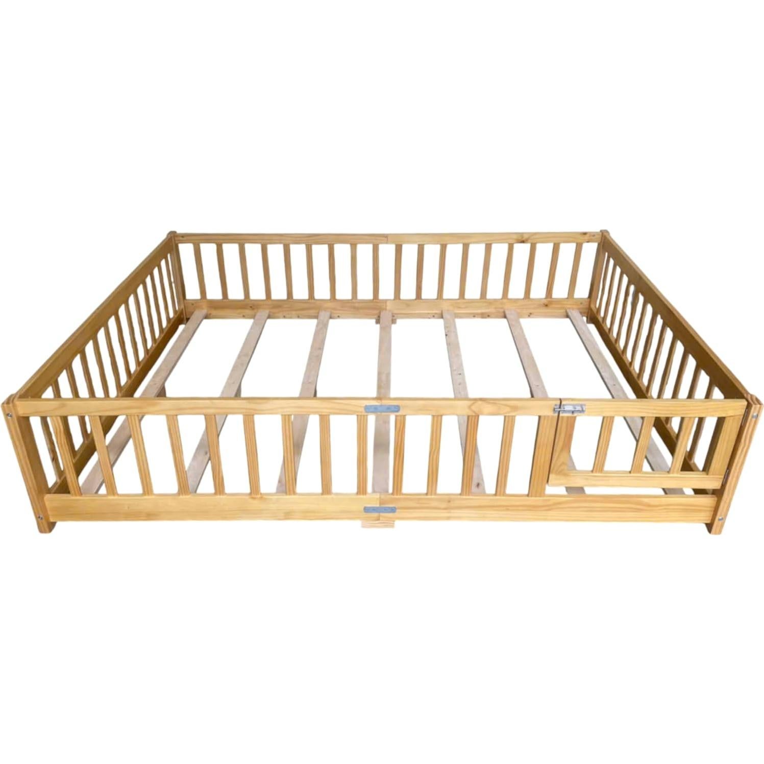 Cama Montessori Completa DNYN Natural con Barandillas de Seguridad