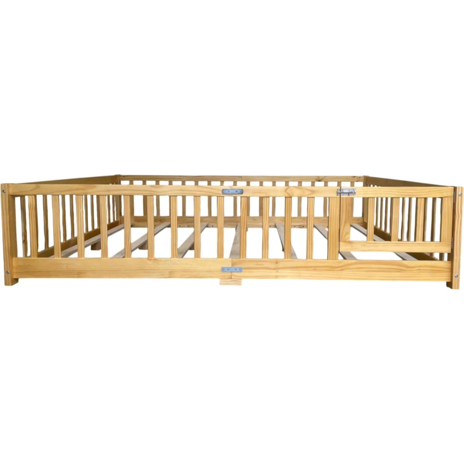 Cama Montessori Completa DNYN Natural con Barandillas de Seguridad