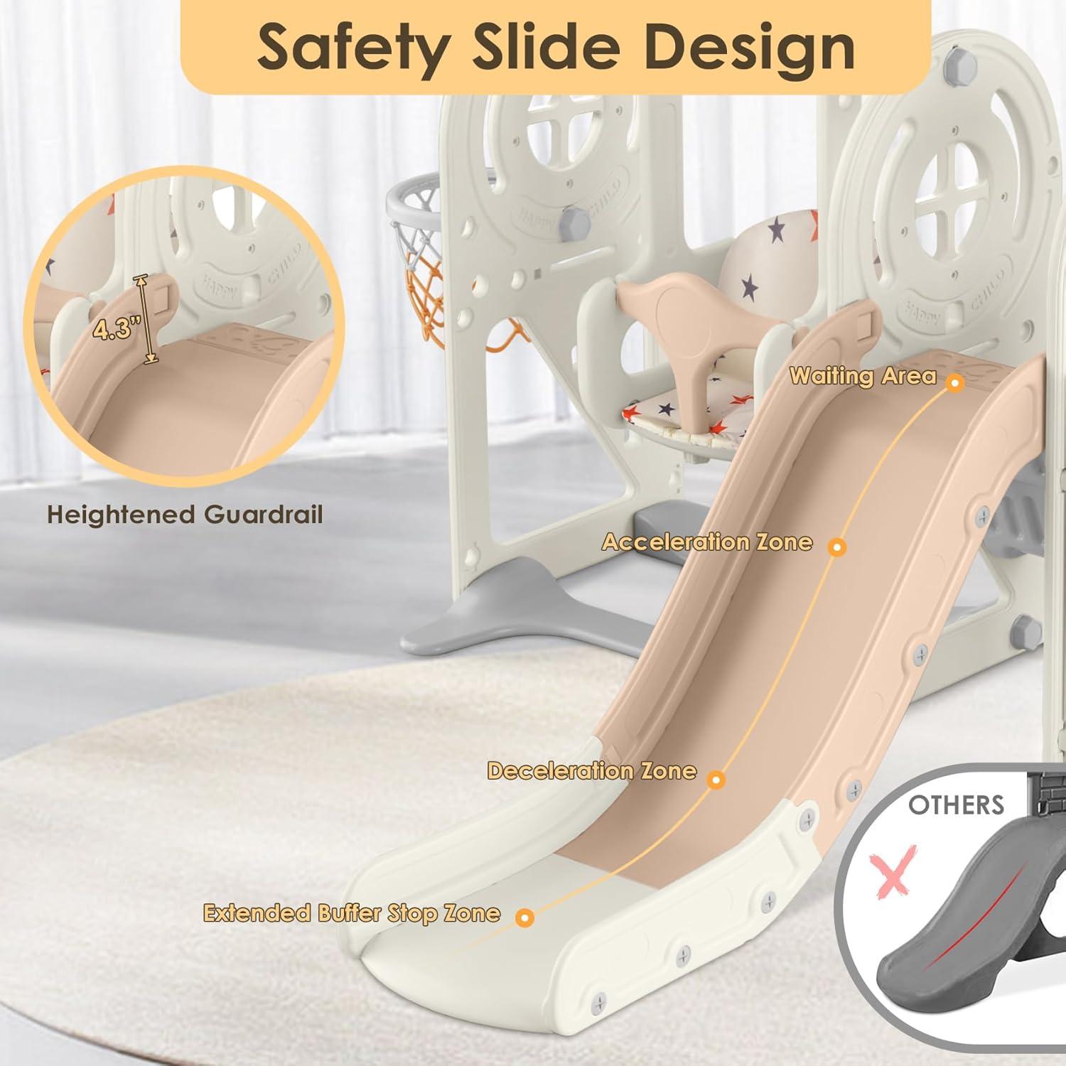 Tobogán para Niños BIERUM 10 en 1 con Columpio y Aro