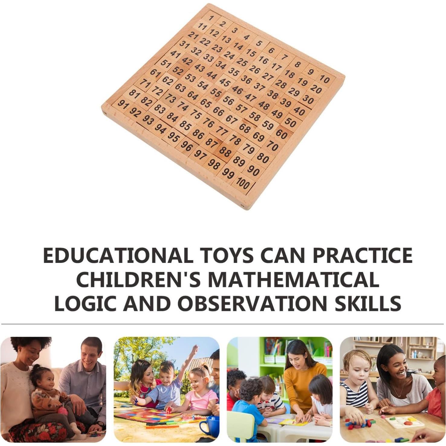 Tablero de Matemáticas de Madera Jojofuny 21x21 cm Educativo