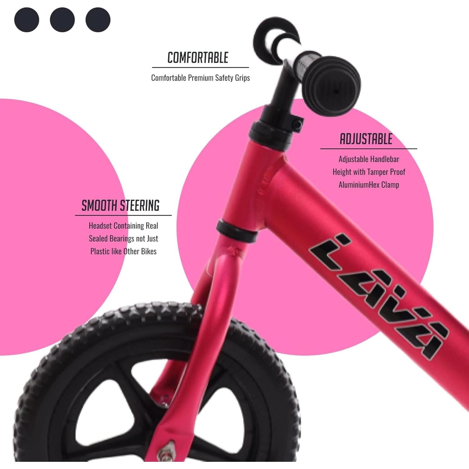 Bicicleta de Equilibrio LAVA Sport Rosa para Niños 2-5 Años