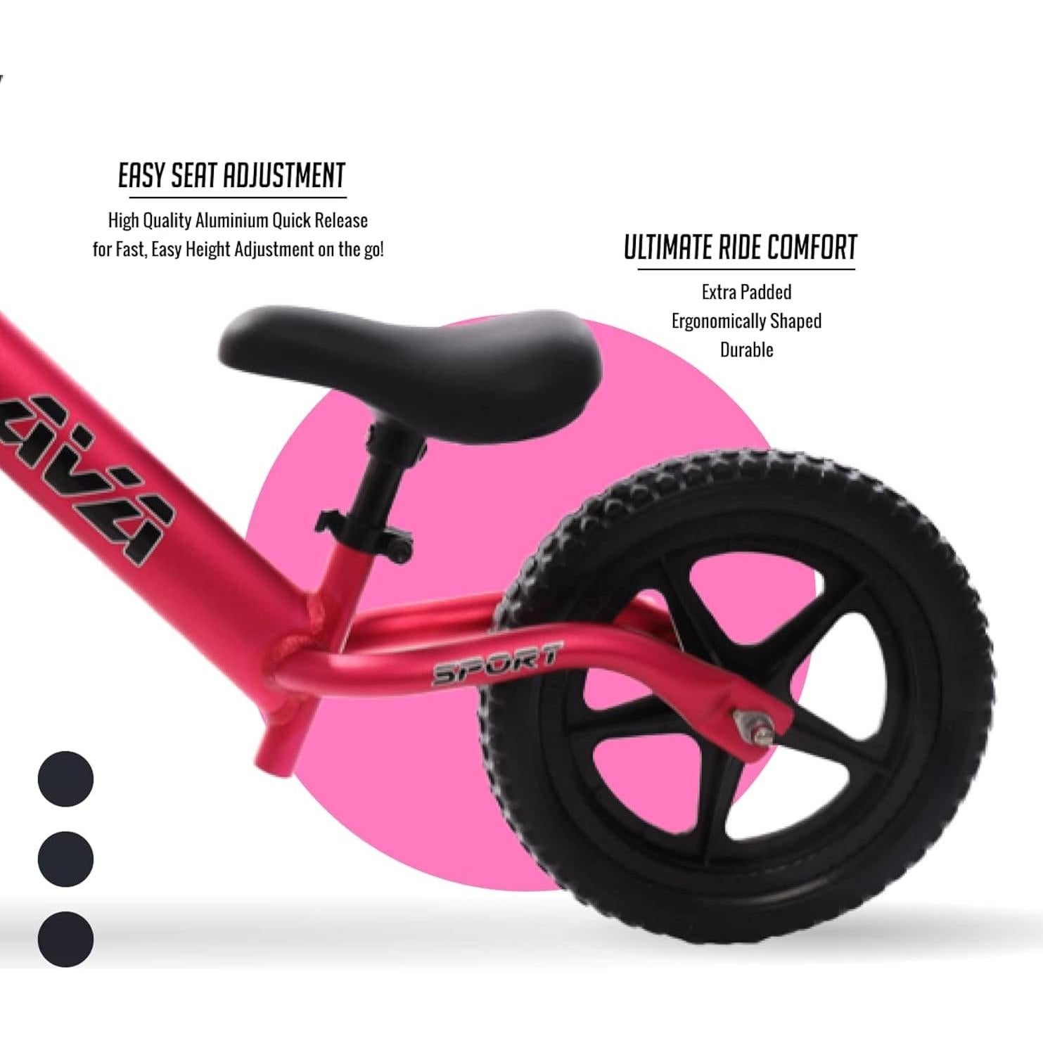 Bicicleta de Equilibrio LAVA Sport Rosa para Niños 2-5 Años
