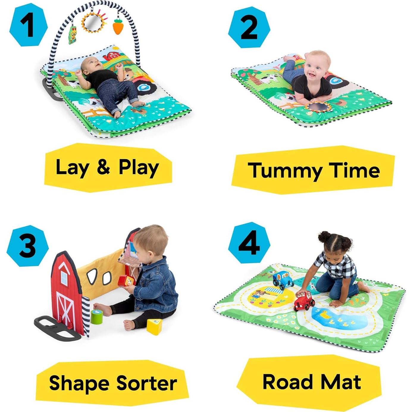 Gimnasio de Juego Baby Einstein Busy Barnyard Crece Conmigo - Alfombra Extra Grande 91.4x121.9cm