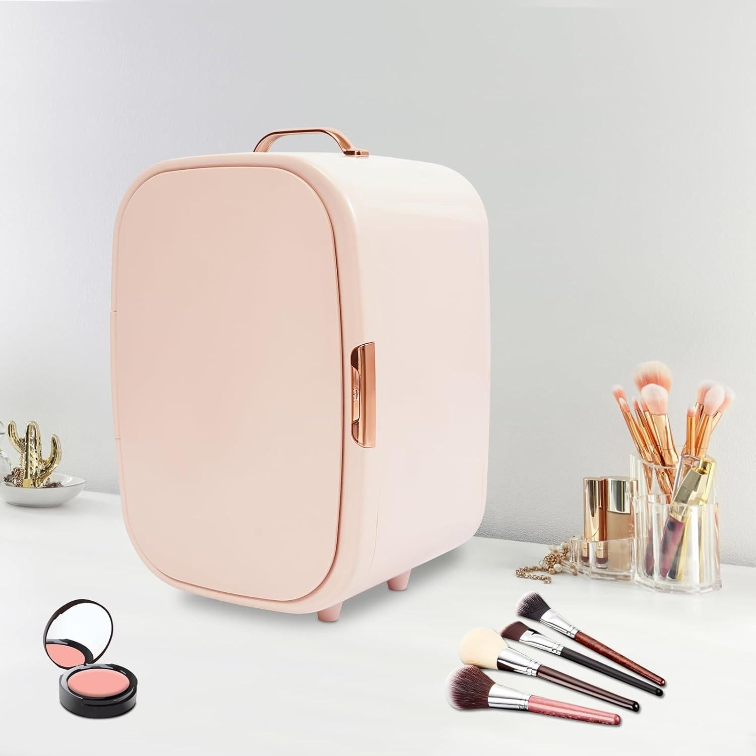Refrigerador Cosmético KONGKUNI 12L Rosa Portátil Frío y Caliente