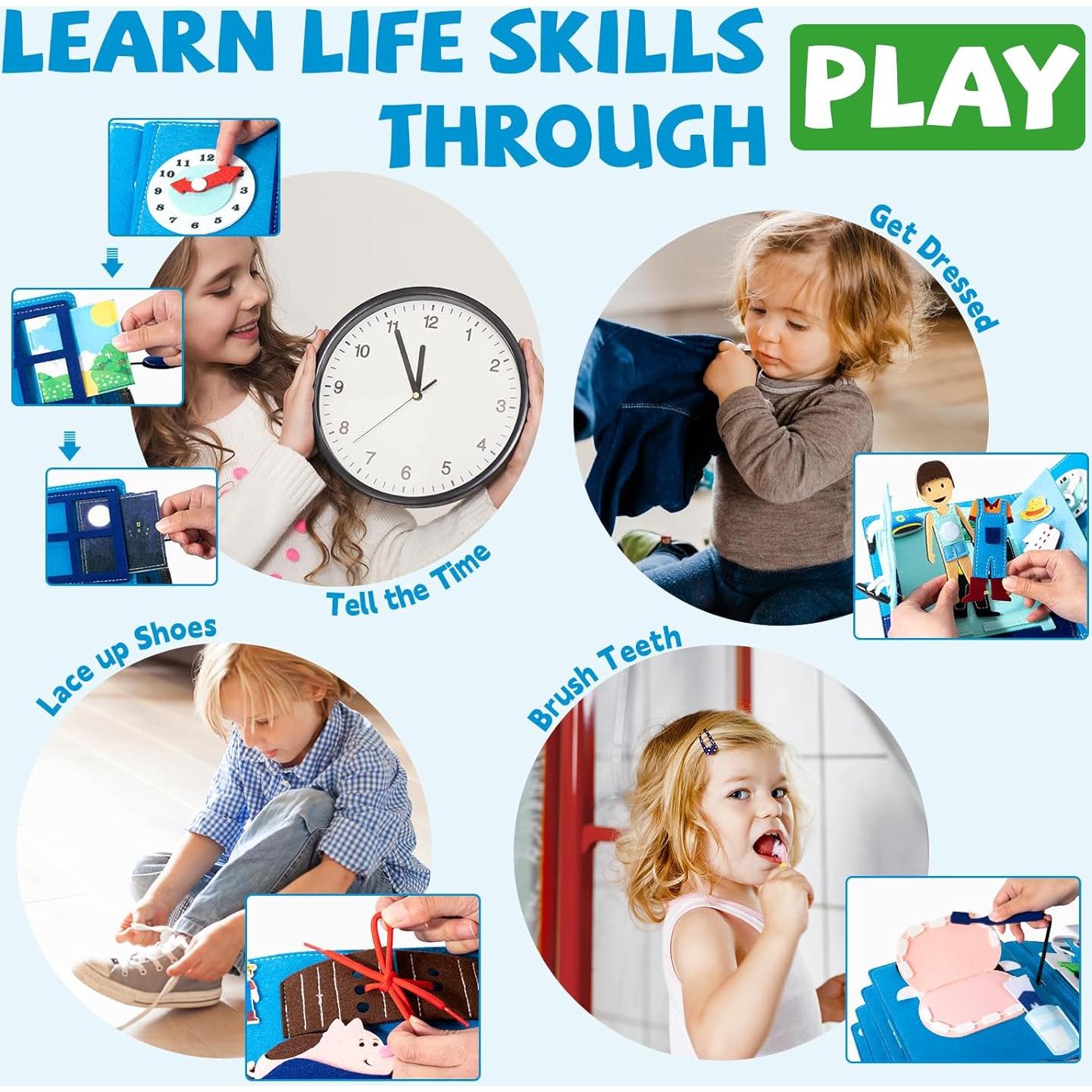 Libro Ocupado Montessori para Niños 3-5 Años - 4 Profesiones