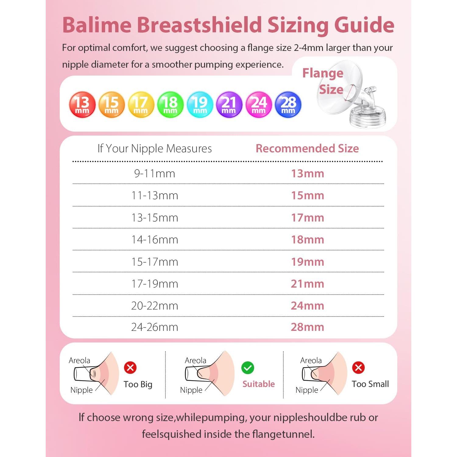 Piezas de Repuesto Extractor de Leche BALIME 13mm Compatibles